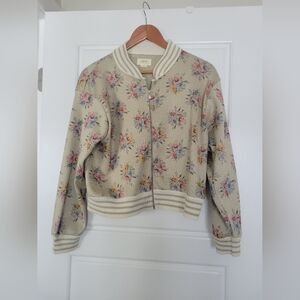 Maeve Anthropologie Floral Bomber Jacket